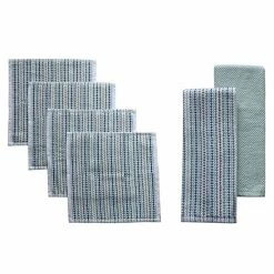 Food Network™ Awning Stripe Kitchen Towel & Dishcloth 6-pk. Cobalt