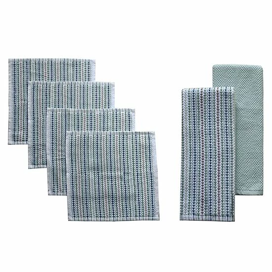 Food Network™ Awning Stripe Kitchen Towel & Dishcloth 6-pk. Cobalt 3 Food Network™ Awning Stripe Kitchen Towel & Dishcloth 6-pk. Cobalt
