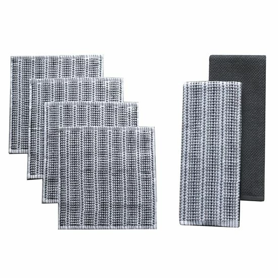 Food Network™ Awning Stripe Kitchen Towel & Dishcloth 6-pk. Cobalt 6 Food Network™ Awning Stripe Kitchen Towel & Dishcloth 6-pk. Cobalt - Image 4