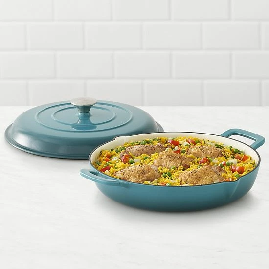 Food Network™ 3.5-qt. Enameled Cast-Iron Braiser With Lid Red 4 Food Network™ 3.5-qt. Enameled Cast-Iron Braiser With Lid Red - Image 2