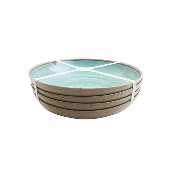 Food Network™ 4-pc. Melamine Dinner Bowl Set Aqua 4 Food Network™ 4-pc. Melamine Dinner Bowl Set Aqua - Image 2