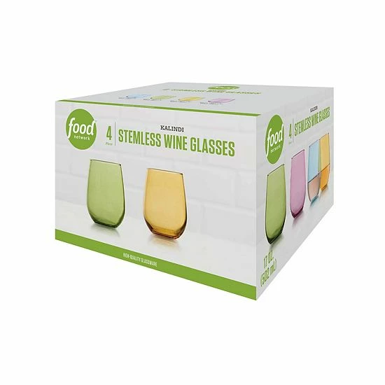 Food Network™ Kalindi 4-pc. Stemless Wine Glass Set 4 Food Network™ Kalindi 4-pc. Stemless Wine Glass Set - Image 2