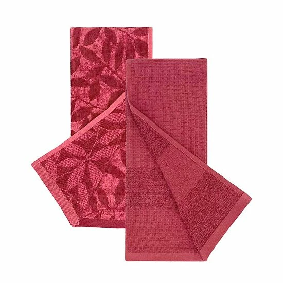 Food Network™ Jacquard Leaves Kitchen Towel 2-pk. Sycamore 4 Food Network™ Jacquard Leaves Kitchen Towel 2-pk. Sycamore - Image 2