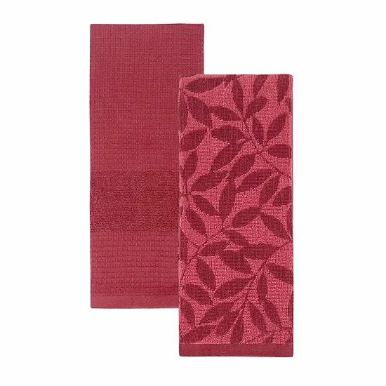 Food Network™ Jacquard Leaves Kitchen Towel 2-pk. Sycamore 7 Food Network™ Jacquard Leaves Kitchen Towel 2-pk. Sycamore - Image 5