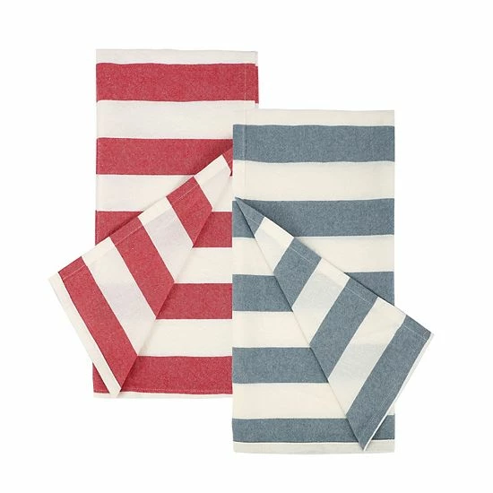 Food Network™ Red & Blue Stripe Flour Sack Kitchen Towel 2-pk. 4 Food Network™ Red & Blue Stripe Flour Sack Kitchen Towel 2-pk. - Image 2