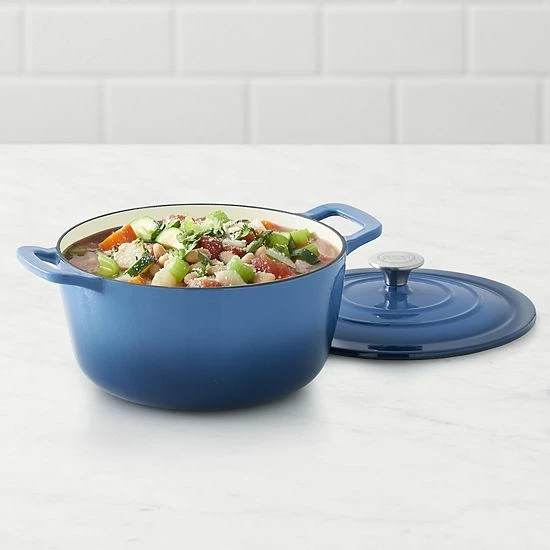 Food Network™ 3.5-qt. Ombre Enameled Cast-Iron Dutch Oven Navy 6 Food Network™ 3.5-qt. Ombre Enameled Cast-Iron Dutch Oven Navy - Image 4