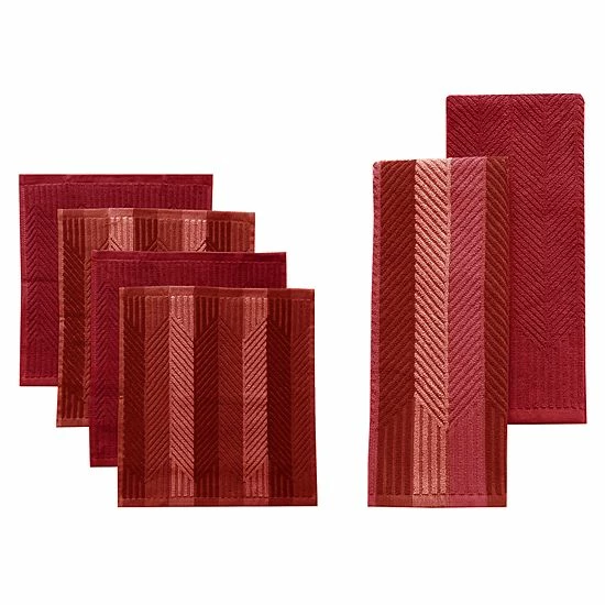 Food Network™ Striped Kitchen Towel & Dishcloth Multi-Pack Aqua 8 Food Network™ Striped Kitchen Towel & Dishcloth Multi-Pack Aqua - Image 6