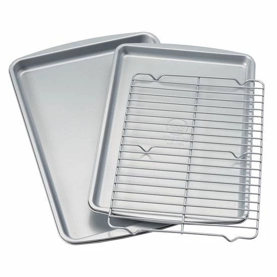 Food Network™ 3-pc. Nonstick Cookie Sheet Set With Cooling Rack 3 Food Network™ 3-pc. Nonstick Cookie Sheet Set With Cooling Rack