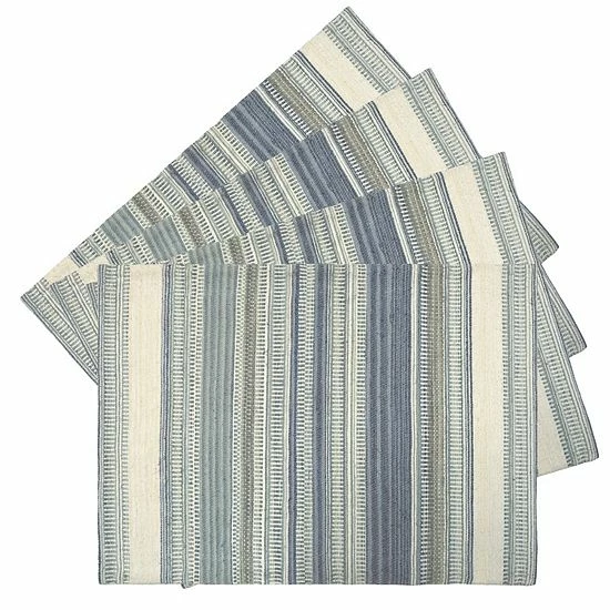 Food Network™ Cool Colors Woven Stripe Placemat 4-pk. 3 Food Network™ Cool Colors Woven Stripe Placemat 4-pk.