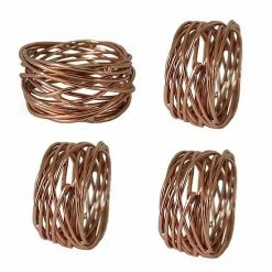 Food Network™ Metallic Twist Napkin Rings 4-pk. Gold -Food Network Sales Store unnamed file 846