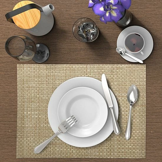 Food Network™ Basketweave Placemat 4-pk. Gray 4 Food Network™ Basketweave Placemat 4-pk. Gray - Image 2