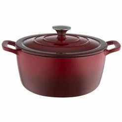 Food Network™ 7-qt. Ombre Enameled Cast-Iron Dutch Oven Red -Food Network Sales Store unnamed file 99